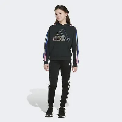 Детский флисовый пуловер с 3 полосками adidas Multi