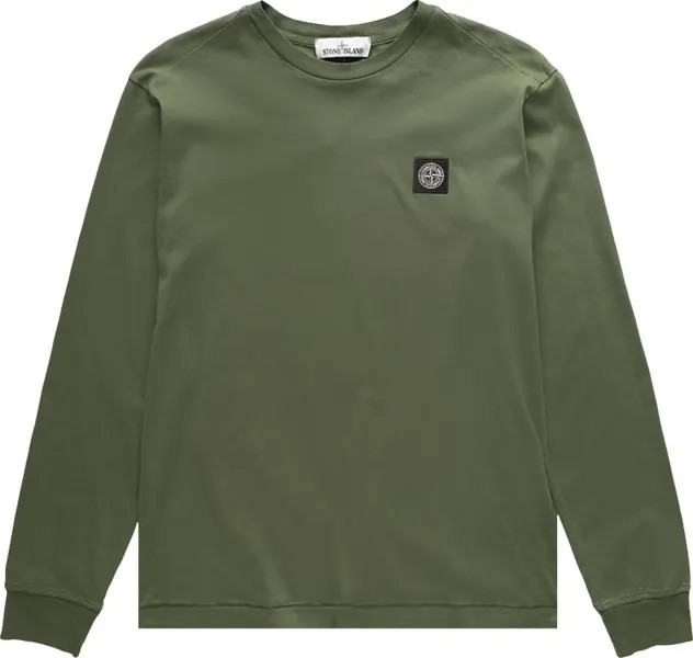 Футболка Stone Island Long-Sleeve T-Shirt 'Olive', зеленый