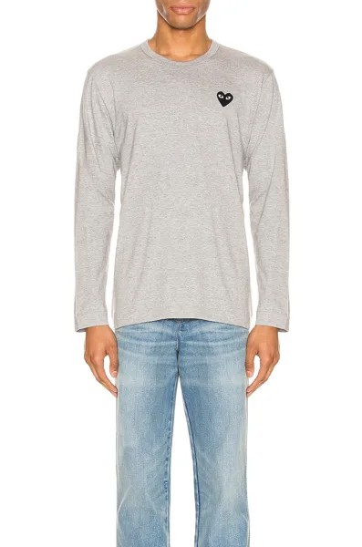 Футболка Comme des Garçons Black Emblem Cotton Long Sleeve, серый