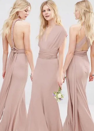 Платье-трансформер макси TFNC Petite WEDDING-Розовый