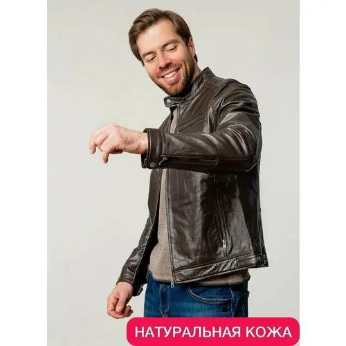 Куртка КАЛЯЕВ, размер 58, коричневый
