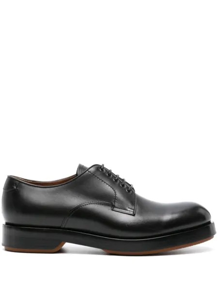 Zegna лакированные дерби на шнуровке, черный