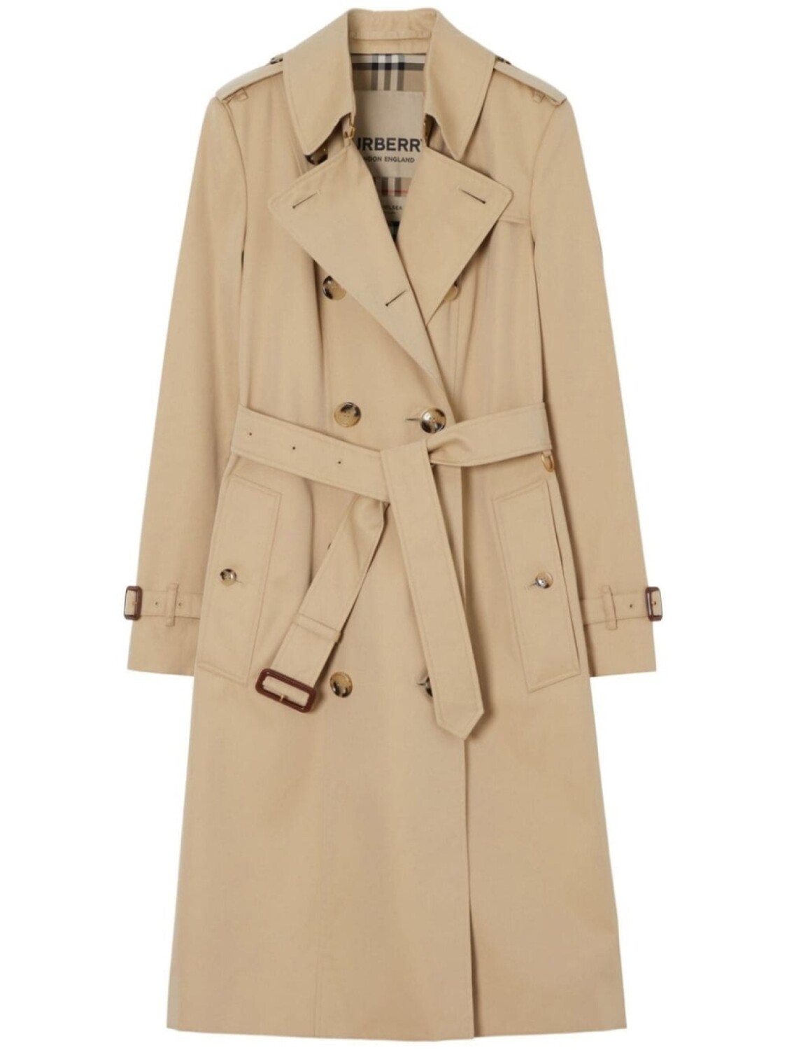 Тренч The Long Chelsea Heritage Burberry, бежевый