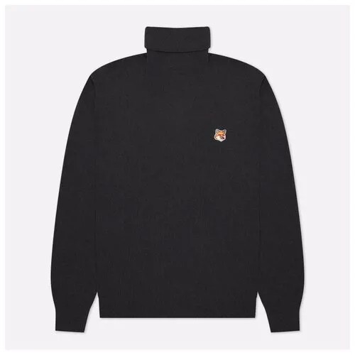 Мужской свитер Maison Kitsune Fox Head Patch Turtle Neck серый , Размер XS