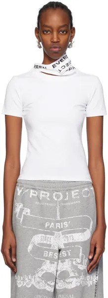 Белая футболка с тройным воротником Y/Project, цвет Optic white