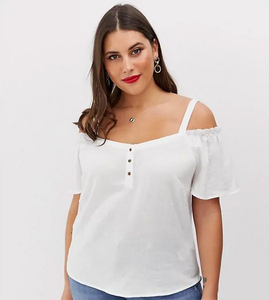 Блузка с открытыми плечами Vero Moda Curve-Белый