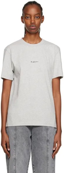 Серая футболка с вышивкой Han Kjobenhavn