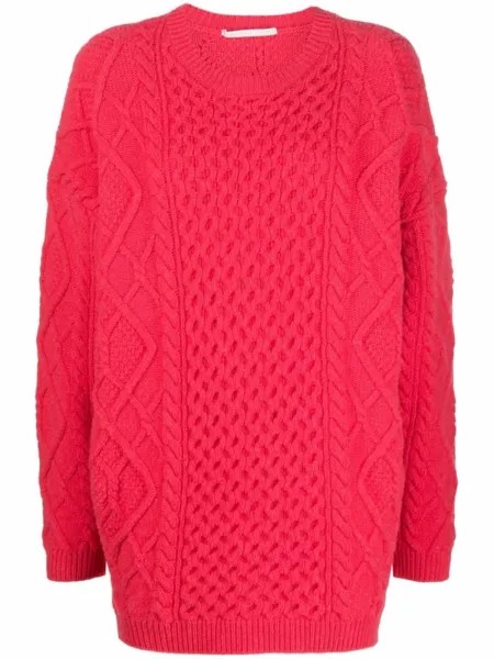 Stella McCartney джемпер Aran с круглым вырезом, розовый