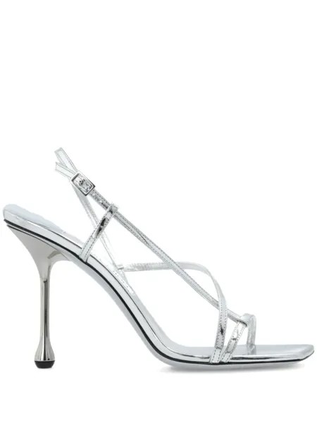 Босоножки Etana 95 с эффектом металлик Jimmy Choo, серебристый
