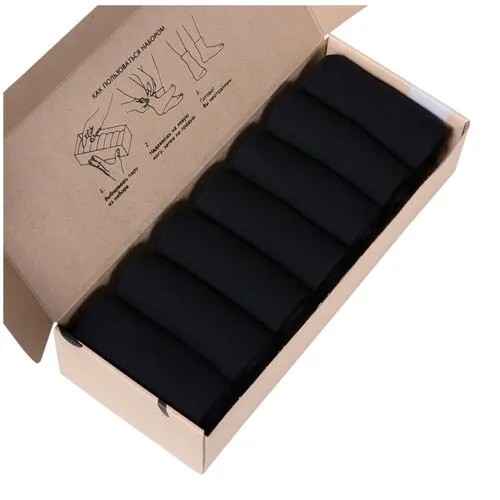 Носки Нева-Сокс, 7 пар, размер 23, черный