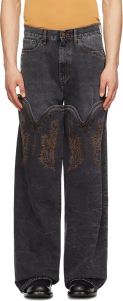 Черные классические ковбойские джинсы с манжетами Y/Project