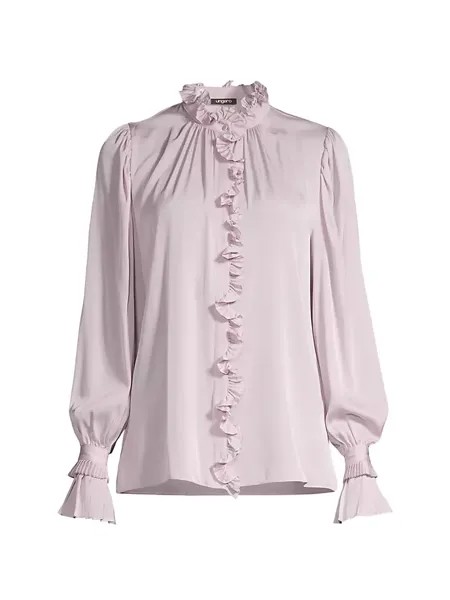 Блуза Michelle из шелковой смеси с рюшами Ungaro, цвет soft pink
