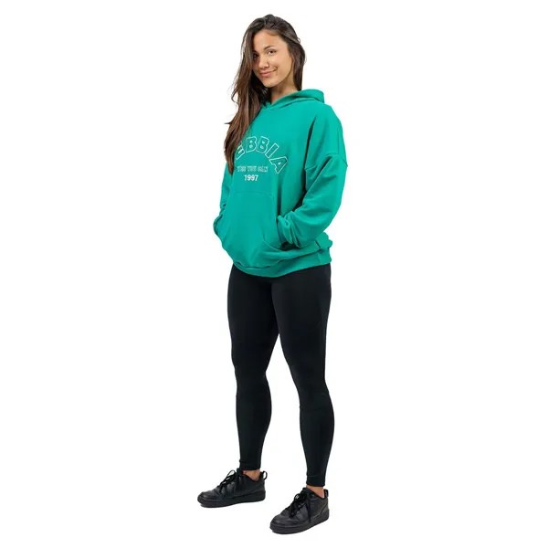 Худи Nebbia Branded Oversized Gym Rat, зеленый