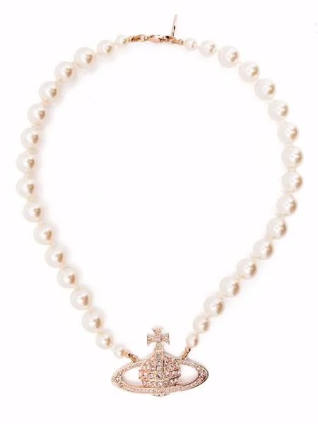 Vivienne Westwood Orb-logo pearl necklace