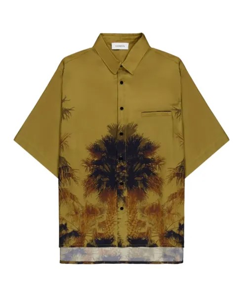 Рубашка из вискозы с узором Palm Laneus, зеленый