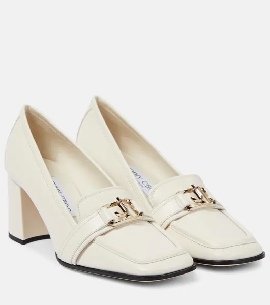 Кожаные лоферы Evin 65 Jimmy Choo, белый
