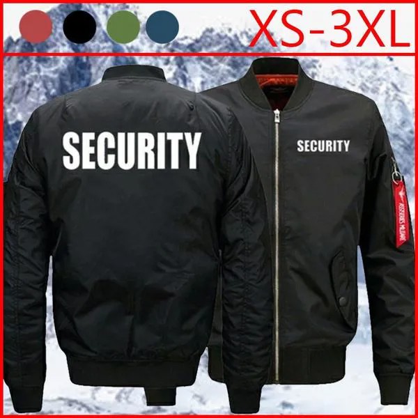 Мужской бомбер XS-5XL с надписью  Security