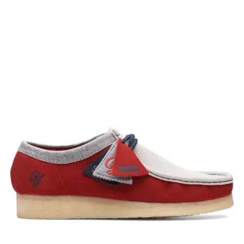 [26166291] Мужские туфли Clarks Originals Wallabee VCY, «красная комбинированная замша»