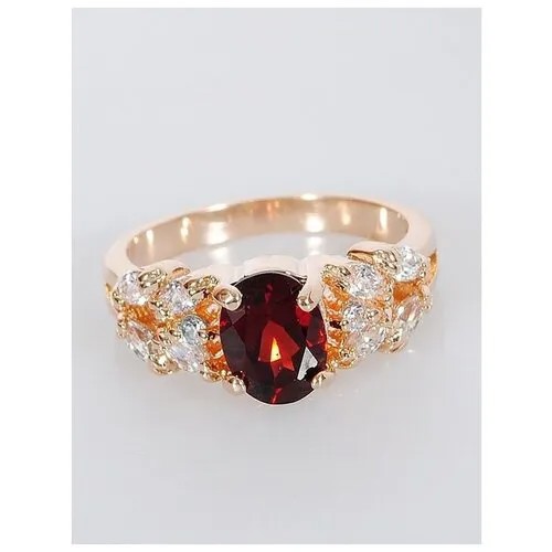 Кольцо Lotus Jewelry, гранат, размер 19, красный