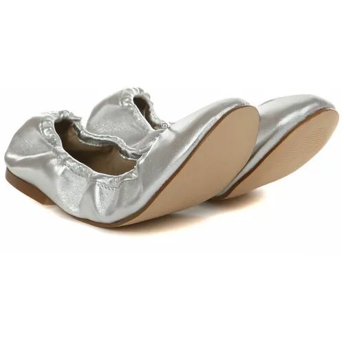 Женские балетки Buffalo shoes(Amalia 1520069) серебряные, 37 EU