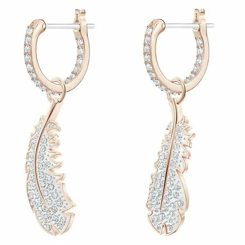 Серьги с подвесками SWAROVSKI, кристаллы Swarovski, размер/диаметр 30 мм, серебряный