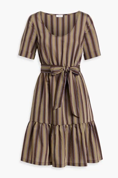 Эрин присборенное полосатое платье из смеси Lycocell IRIS & INK, шоколад