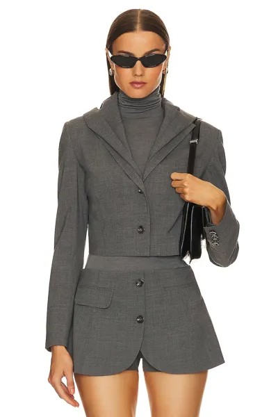 Пиджак Vivetta Light Wool Cropped With Hood, серый
