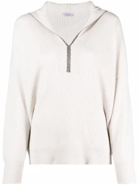 Brunello Cucinelli ribbed cashmere hoodie