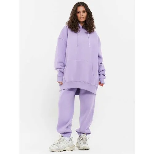 Костюм Little Secret, худи и брюки, спортивный стиль, свободный силуэт, утепленный, размер XL, фиолетовый