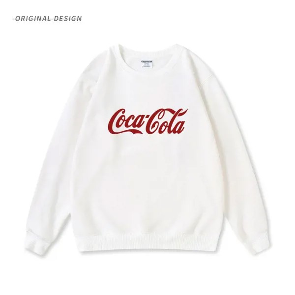 2021 год, осень и зима, японский 100% хлопок, свитер Coca-Cola с круглым вырезом, Мужская модная повседневная спортивная толстовка, куртка