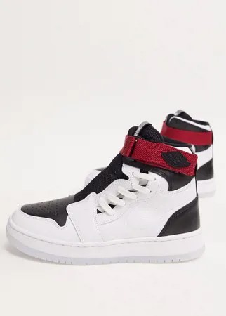 Белые кроссовки с черными вставками Nike Air Jordan 1 Nova-Белый
