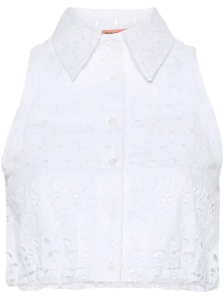 Топ с английской вышивкой Ermanno Scervino, белый