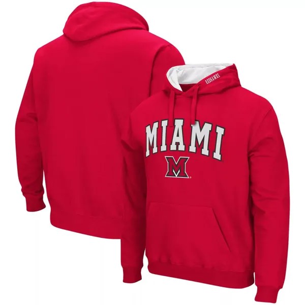 Мужской красный пуловер с капюшоном с логотипом и аркой Miami University RedHawks Colosseum