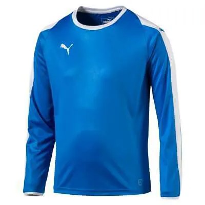 Футболка Puma Liga Crew Neck с длинным рукавом для мальчиков Молодежная синяя 703421-02