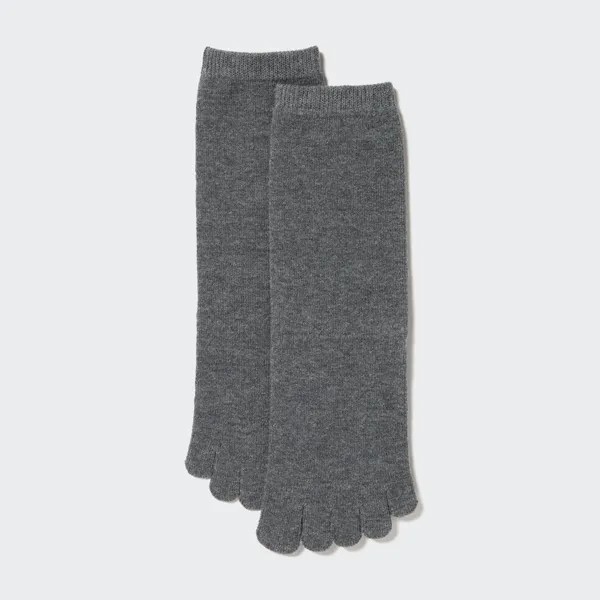Женские носки Uniqlo HEATTECH с пальцами, темно-серый