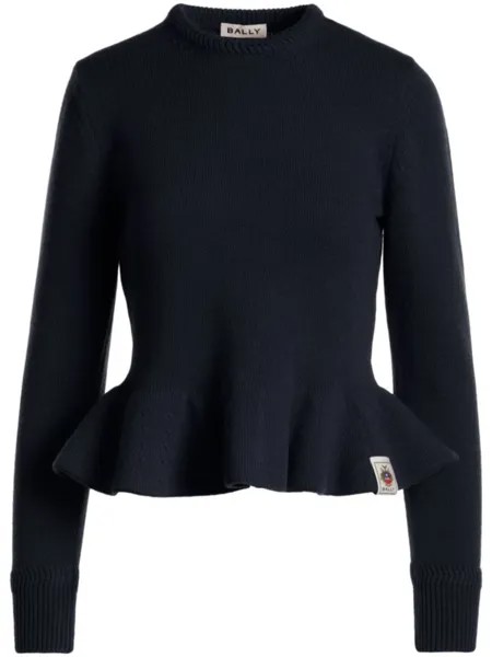 Bally шерстяной джемпер с логотипом, синий