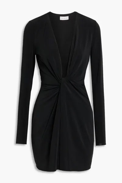 Платье мини Jaycee из перекрученного эластичного джерси Halston, черный