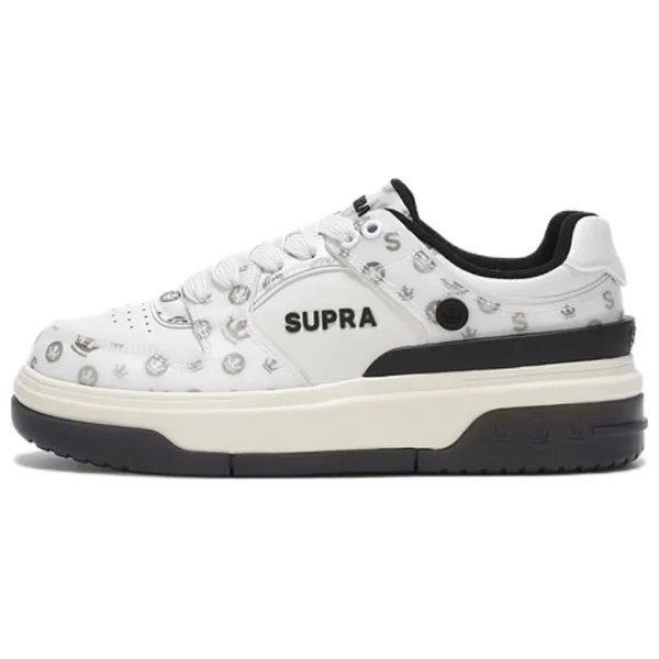 Кроссовки SUPRA Skateboarding Shoes Unisex Low-top, белый/черный