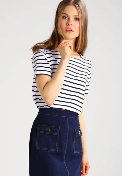 Футболка с принтом MARINIÈRE Armor lux, цвет blanc/richnavy