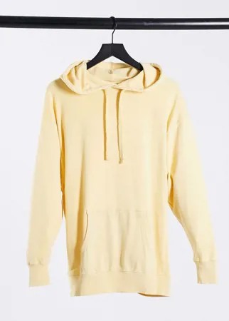 Выбеленный oversize-худи соломенного цвета со вставками ASOS DESIGN-Белый
