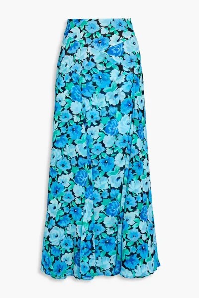 Шифоновая юбка макси с цветочным принтом Rotate Birger Christensen, лазурный
