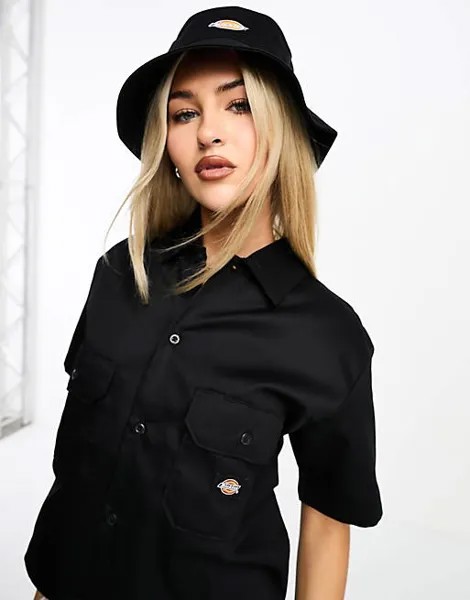 Черная рабочая рубашка с короткими рукавами Dickies