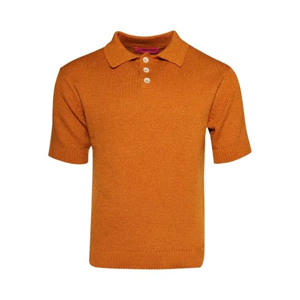 Поло The Elder Statesman Nora Short-Sleeve Polo, цвет Marigold