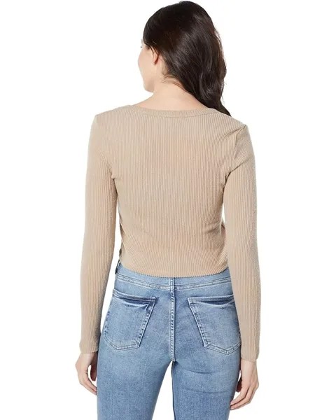 Топ BCBGeneration Knit Button Front Top, цвет Flaxseed