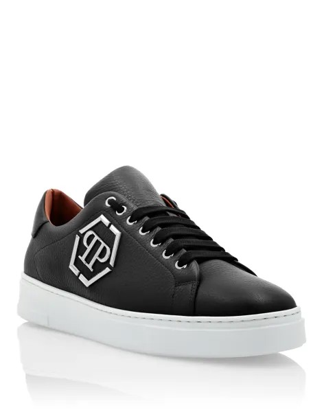 Кожаные низкие кеды Hexagon Philipp Plein, темно-синий