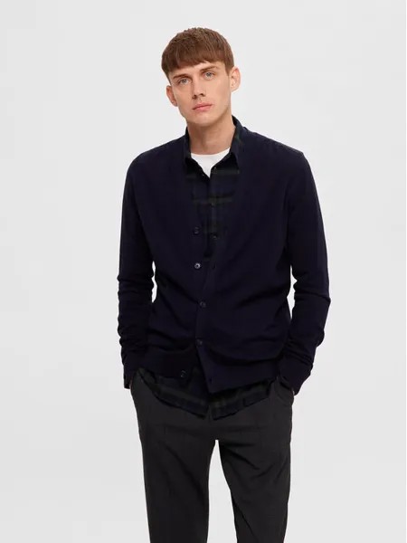 Кардиган стандартного кроя Selected Homme, синий