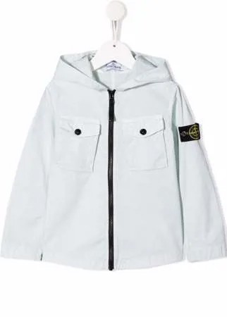 Stone Island Junior куртка с капюшоном и нашивкой-логотипом