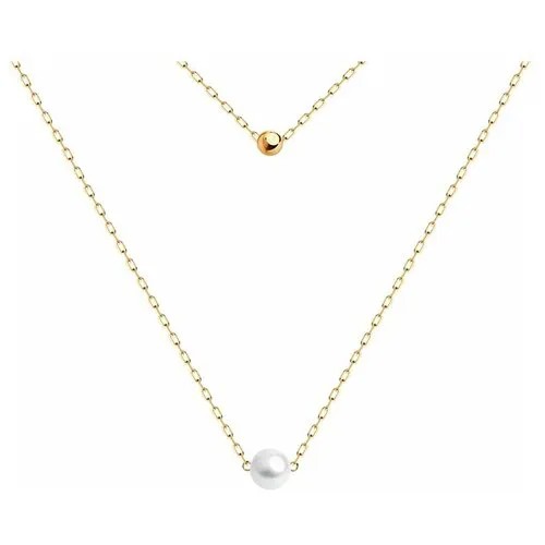 Колье Diamant, красное золото, 585 проба, жемчуг, длина 43 см.
