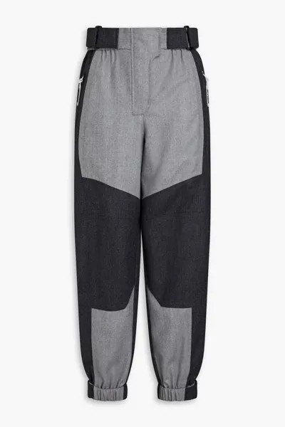 Двухцветные спортивные брюки из шерстяного фетра с логотипом Stella Mccartney, серый