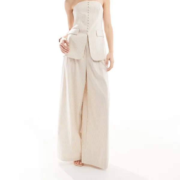 Спортивные брюки Asos Edition Premium Tailored Super Wide Leg, светло-бежевый